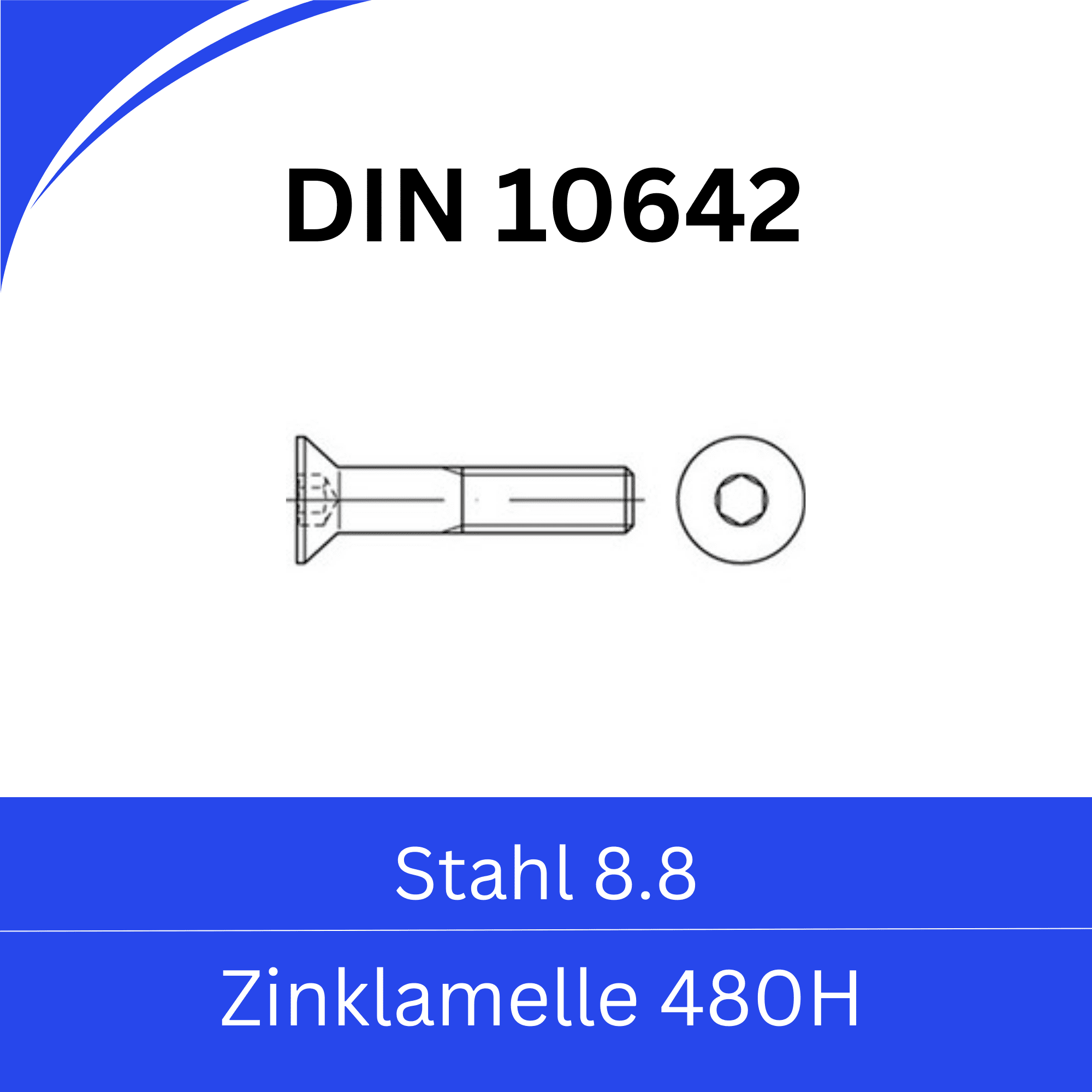 Bild für Kategorie ➤ Kategorie: DIN 10642 Stahl (8.8) Zinklamelle 480h